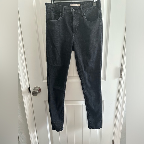 LEVI'S 721 Black High Rise Skinny Sparkle Jeans Women, black/metallic, W29 L30 - Picture 2 of 7